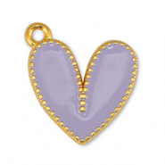 Anh&auml;nger Metall DQ Heart Lilac-Gold (Nickelfrei)