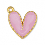 Anh&auml;nger Metall DQ Heart Light Pink-Gold (Nickelfrei)
