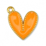 Anh&auml;nger Metall DQ Heart Orange-Gold (Nickelfrei)