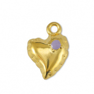 Anh&auml;nger Metall DQ Heart Lilac-Gold (Nickelfrei)