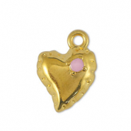 Anh&auml;nger Metall DQ Heart Light Pink-Gold (Nickelfrei)