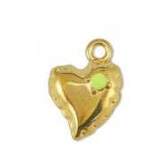 Anh&auml;nger Metall DQ Heart Lime Yellow-Gold (Nickelfrei)