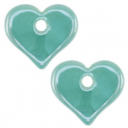 Perlen Griechische Keramik DQ Heart Turquoise