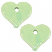Perlen Griechische Keramik DQ Heart Light green