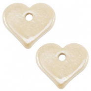 Perlen Griechische Keramik DQ Heart Off white