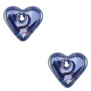 Perlen Griechische Keramik DQ Heart Dark blue
