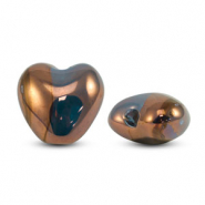 Perlen Griechische Keramik DQ Heart Blue-bronze