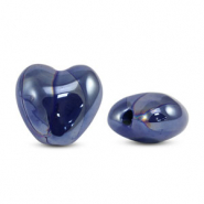 Perlen Griechische Keramik DQ Heart Dark blue