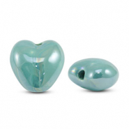 Perlen Griechische Keramik DQ Heart Turquoise