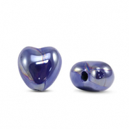 Perlen Griechische Keramik DQ Heart Dark blue