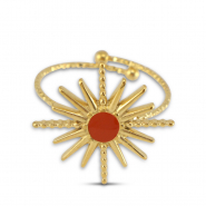 Stainless Steel - Rostfrei Stahl Ringe Enamel Star Gold-orange