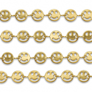 Zubeh&ouml;r aus Stainless Steel - Rostfreiem Stahl Gliederkette Smiley Gold