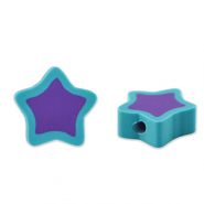 Perlen Polymer Star Purple-turquoise blue