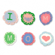 Perlen Polymer "I love mom" Multicolor light