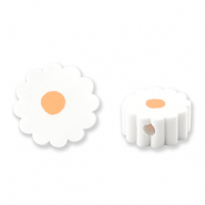 Perlen Polymer Flower White-orange