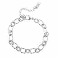 Stainless Steel - Rostfrei Stahl Gliederarmband Twisted Silver