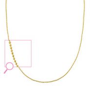 Stainless Steel - Rostfrei Stahl Kette Ballchain Mix&Match Gold