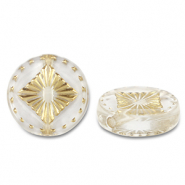 Perlen Acryl Round with Square Transparent-gold