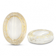 Perlen Acryl Oval Transparent-gold