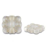 Perlen Acryl Rectangle with Flower Transparent-gold