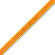 Samt-Schmuckband Orange-silver glitter