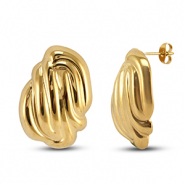 Stainless Steel - Rostfrei Stahl Ohrringe / Ohrstecker Gold