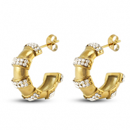 Stainless Steel - Rostfrei Stahl Ohrringe / Ohrstecker Gold