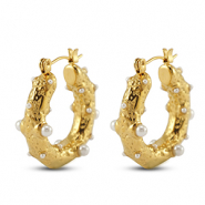 Stainless Steel - Rostfrei Stahl Ohrringe / Ohrstecker Gold