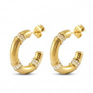 Stainless Steel - Rostfrei Stahl Ohrringe / Ohrstecker Gold