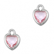Anh&auml;nger aus Kristallglas Heart Light pink-silver