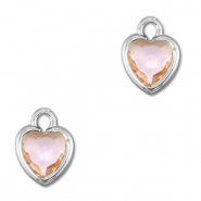 Anh&auml;nger aus Kristallglas Heart Peach-silver