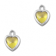 Anh&auml;nger aus Kristallglas Heart Yellow-silver