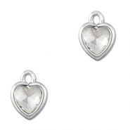 Anh&auml;nger aus Kristallglas Heart Transparent-silver