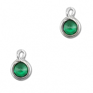 Anh&auml;nger aus Kristallglas Round Emerald green-silver