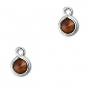 Anh&auml;nger aus Kristallglas Round Orange brown-silver