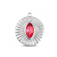 BY31&reg; Anh&auml;nger aus Stainless Steel - Rostfreiem Stahl Round Silver-soft pink opal