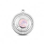 BY31&reg; Anh&auml;nger aus Stainless Steel - Rostfreiem Stahl Rount with Ring Silver-soft pink opal
