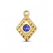 BY31&reg; Anh&auml;nger aus Stainless Steel - Rostfreiem Stahl Rhombus Gold-sapphire blue