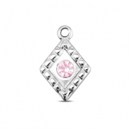 BY31&reg; Anh&auml;nger aus Stainless Steel - Rostfreiem Stahl Rhombus Silver-soft pink opal
