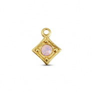 BY31&reg; Anh&auml;nger aus Stainless Steel - Rostfreiem Stahl Rhombus Gold-soft pink opal