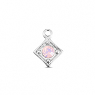 BY31&reg; Anh&auml;nger aus Stainless Steel - Rostfreiem Stahl Rhombus Silver-soft pink opal