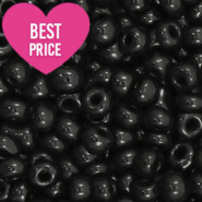 Rocailles Perlen Glas 6/0 (4mm) Black