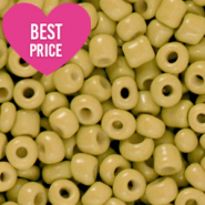 Rocailles Perlen Glas 6/0 (4mm) Light olive green