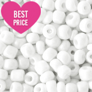 Rocailles Perlen Glas 8/0 (3mm) White Pearl