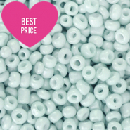 Rocailles Perlen Glas 8/0 (3mm) Light haze blue