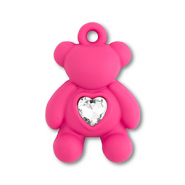 Statement-Anh&auml;nger Bear with Heart Fuchsia