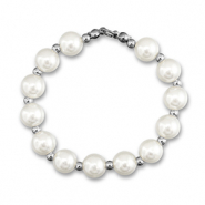 Statement-Anh&auml;nger Pearl Chain White-silver
