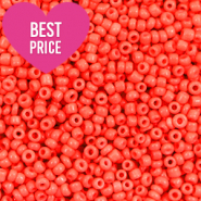 Rocailles Perlen Glas 12/0 (2mm) Neon coral red