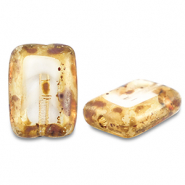 Tschechische Perlen TCB Rectangle 12x8mm Transparent- white