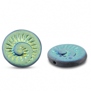 Tschechische Perlen Fossil Shell 18mm Mixed blue-AB coating